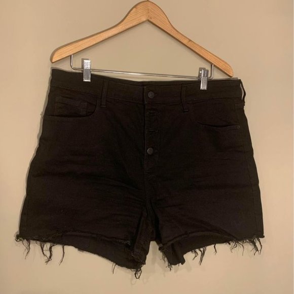Old Navy Black Denim High-rise cutoff Jeans - Picture 1 of 4